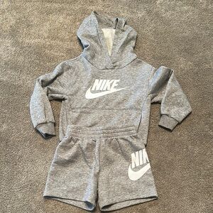 Nike Gray Kids' Hoodie and Shorts Set